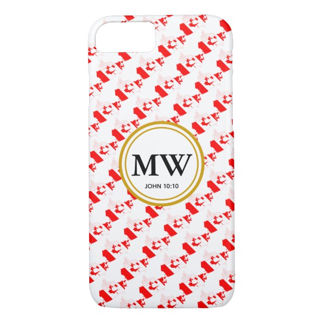 Stylish CANADA Abundant Life Monogram Case-Mate iPhone Case (Back)