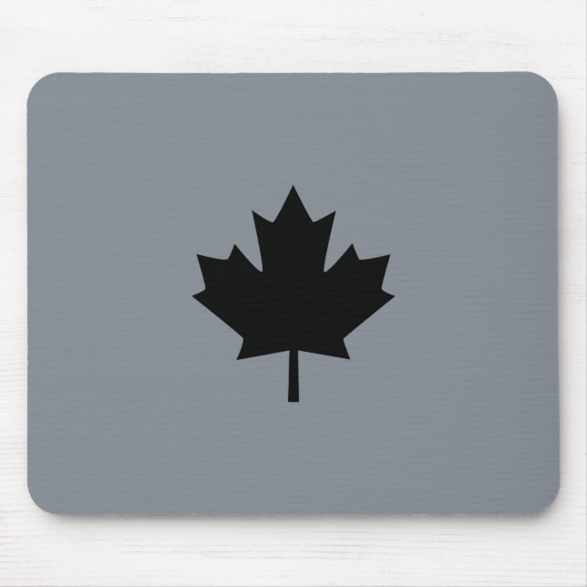 Stylish Canadian Black Maple Leaf Mouse Mat (Front)