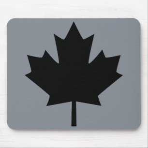 Stylish Canadian Black Maple Leaf Mouse Mat