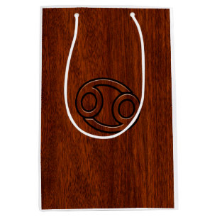 Stylish Cancer Sign on Mahogany Decor Medium Gift Bag