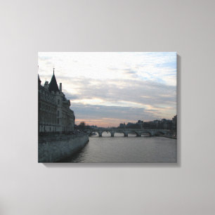 Stylish Canvas Print with sunset in Paris