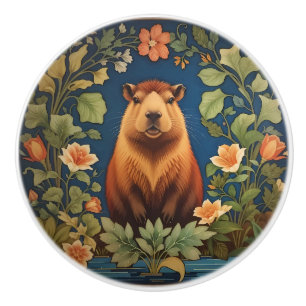 Stylish Capybara - Inspired by William Morris Ceramic Knob
