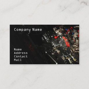 Stylish Car engine fragment in black Business Card