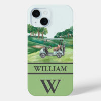 Stylish Cart Course Clubs Monogram Name