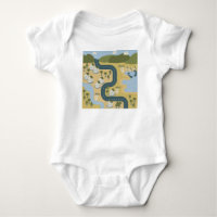 Stylish cartoon landscape vacation travel map