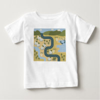 Stylish cartoon landscape vacation travel map