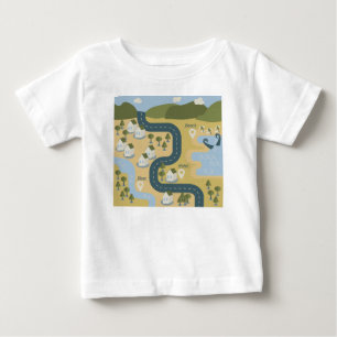 Stylish cartoon landscape vacation travel map baby T-Shirt