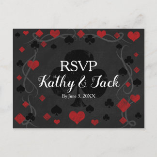 Stylish casino wedding rsvp post card