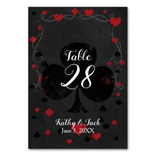 Stylish casino wedding table number