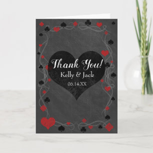 Stylish casino wedding thank you card