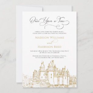 Stylish Castle Once Upon A Time Fairy Tale Wedding Invitation