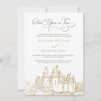Stylish Castle Once Upon A Time Fairy Tale Wedding Invitation