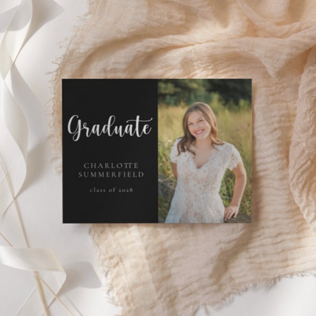 Stylish Casual Script Photo | Graduation Invitation (Creator Uploaded)