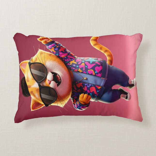 ✨ Stylish Cat Accent Pillow – Fun & Colourful Home (Front)