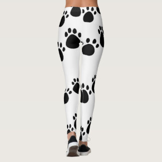 Stylish Cat Paw Print Leggings - Perfect for Cat L