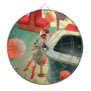 Stylish Cat with Bottle Sitting at Bar Dartboard