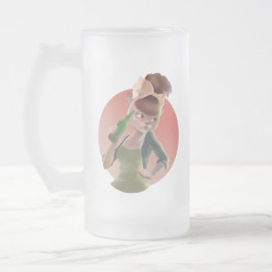 Stylish Cat with Bottle Sitting at Bar Frosted Glass Beer Mug