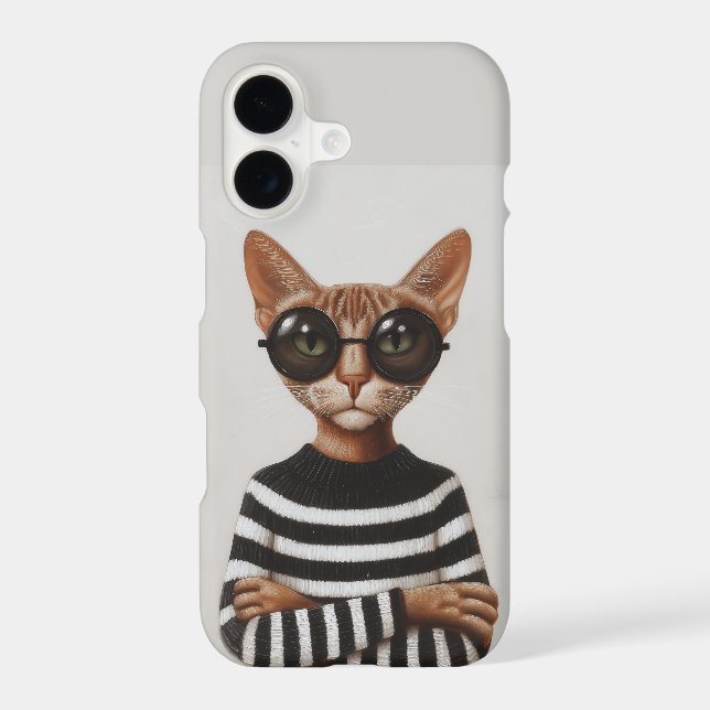 Stylish Cat With Round Glasses (Back)