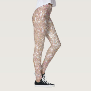 Stylish Champagne Girly Glitter  Leggings