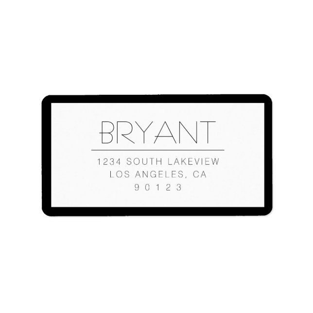 Stylish Changeable Text w/Border Label (Front)