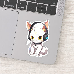 Stylish Charming Cat in Headphones