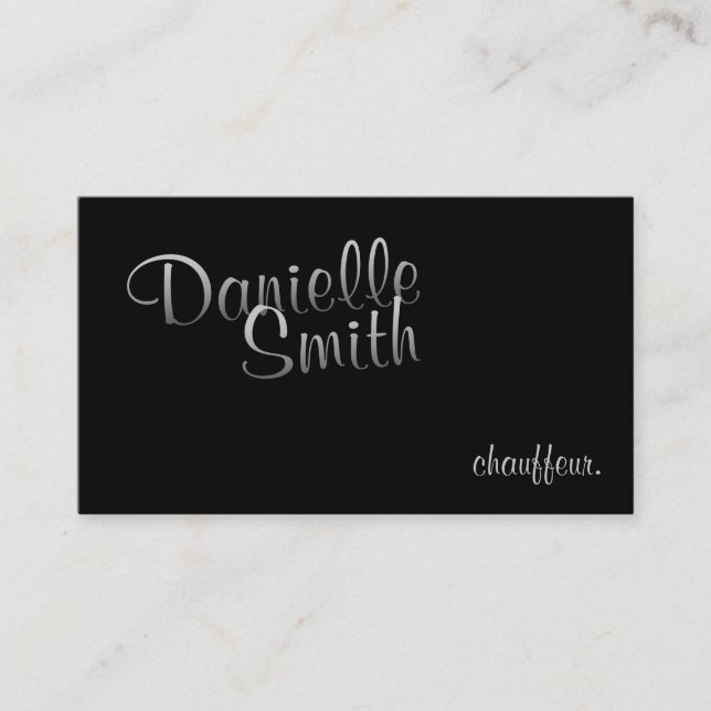 Stylish Chauffeur for Her Calligraphy Business Card (Front)
