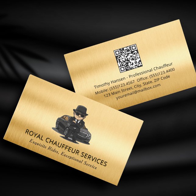 Stylish Chauffeur Professional Limo Driver Business Card (Creator Uploaded)