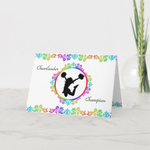 Stylish Cheerleader Champion Inspirational Quote C Card