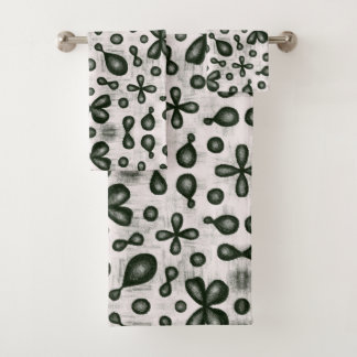 Stylish Chemistry Pattern In Black And White Bath Towel Set