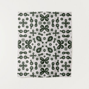 Stylish Chemistry Pattern In Black And White Tapestry