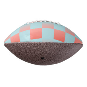 Stylish chequered gradient powder blue coral pink american football
