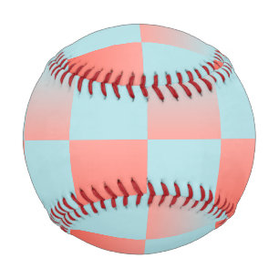 Stylish chequered gradient powder blue coral pink baseball