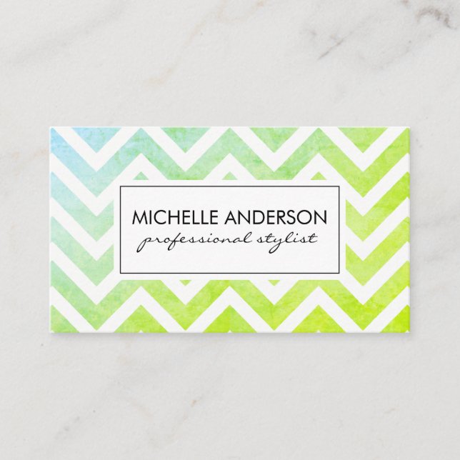 Stylish Chevron Business Card (Front)