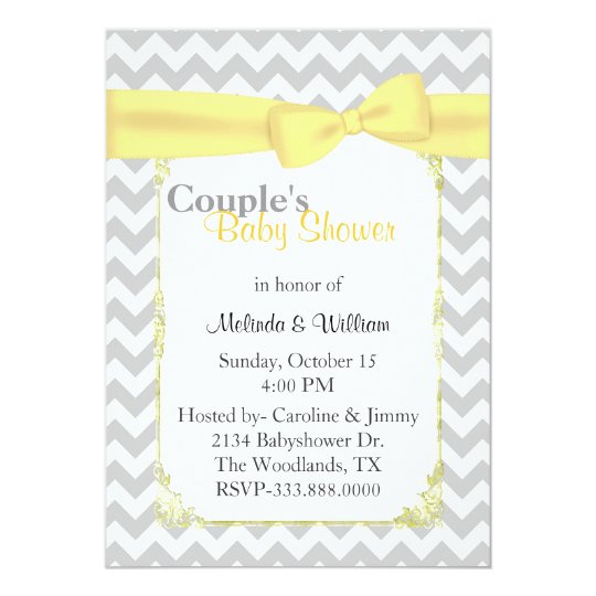 Stylish Chevron Couple's Baby Shower Invitation