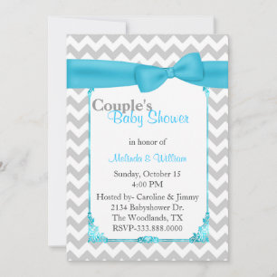Stylish Chevron Couple's Baby Shower Invitation