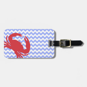 Stylish Chevron & Crab Luggage Tag