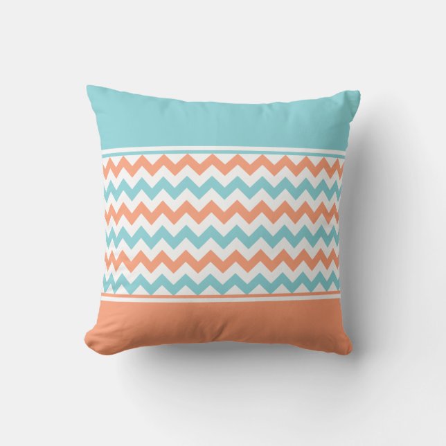 Stylish Chevron & Monogram Decorator Pillow (Front)