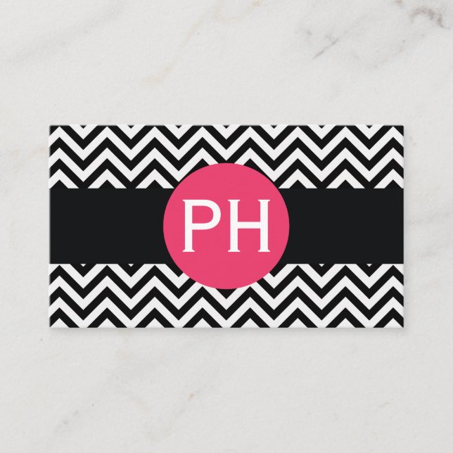 Stylish Chevron Pattern Business Card (Front)
