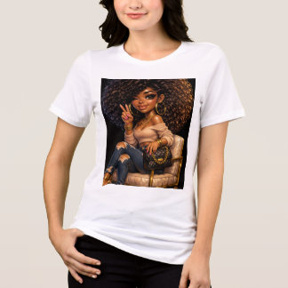 Stylish Chibi Girl T-Shirt Tri-Blend Shirt