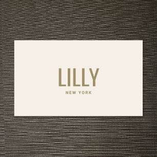 Stylish Chic Beige Ivory  Typography Business Card