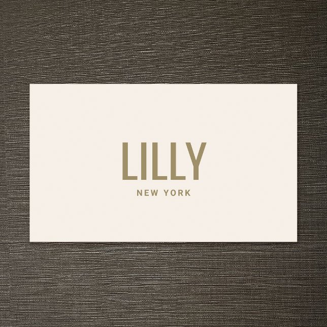 Stylish Chic Beige Ivory  Typography Business Card (Creator Uploaded)