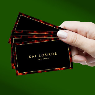 Stylish Chic Black Tortoiseshell Designer Business Card