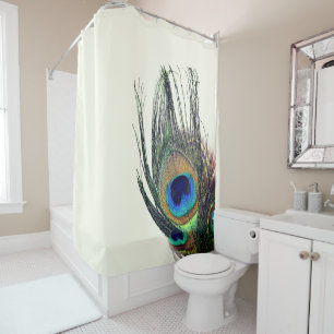 Stylish Chic Blue Green Peacock Feather Shower Curtain