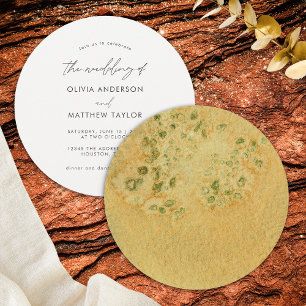 Stylish Chic Boho Green Watercolor Art Wedding Invitation