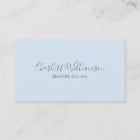 Stylish Chic Elegant Monogram Minimalist Soft Blue