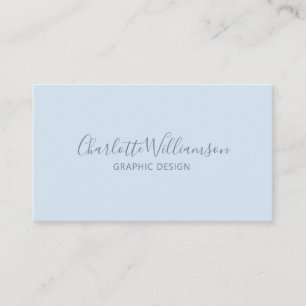 Stylish Chic Elegant Monogram Minimalist Soft Blue Business Card