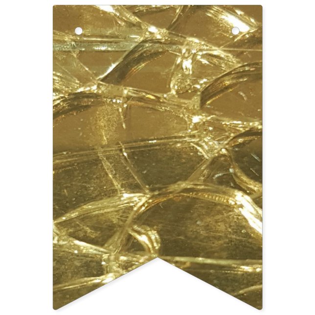 Stylish Chic Festive Shiny Gold Golden Glitter Bunting (First Flag)