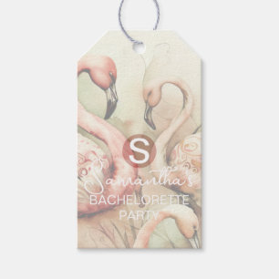 Stylish Chic Flamingo Monogram Personalised Gift Tags