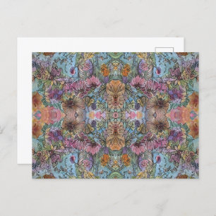 Stylish Chic Flower Garden Watercolor Painting  Postcard