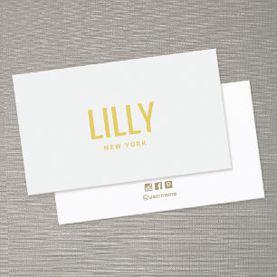 Stylish Chic Grey Yellow Typography Business Card
